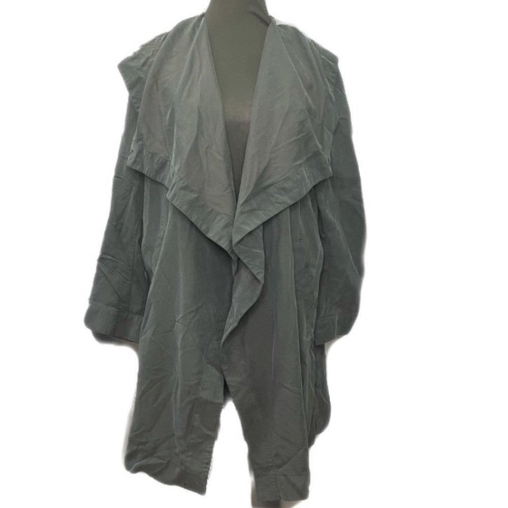 RVCA Black Trench Coat with Waterfall Collar